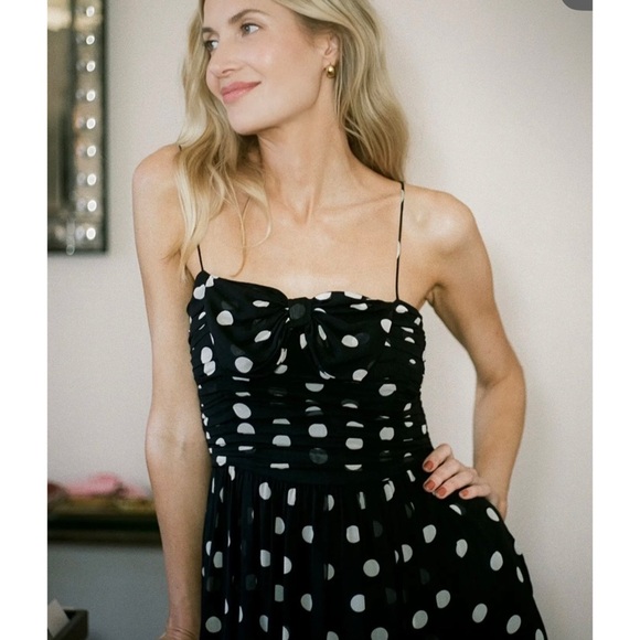 DÔEN silk Maryanna Noir Solstice Sky Dot dress NEW - Picture 8 of 11